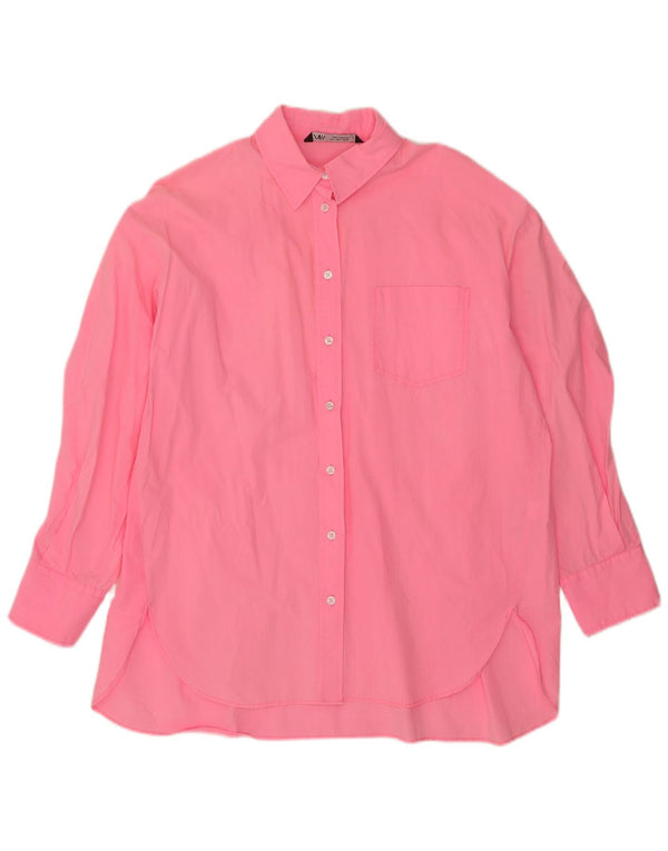 Abito chemisier oversize da donna Zara UK 16 grande in cotone rosa