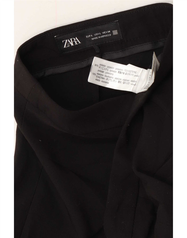 Pantaloni casual dritti da donna Zara grandi W30 L27 poliestere nero