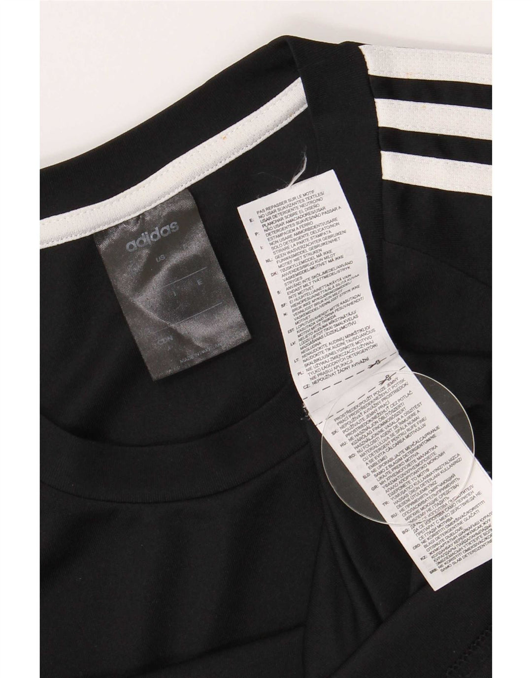 T-shirt Adidas Climalite da uomo piccola piccola in poliestere nero