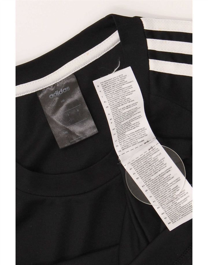 T-shirt Adidas Climalite da uomo piccola piccola in poliestere nero