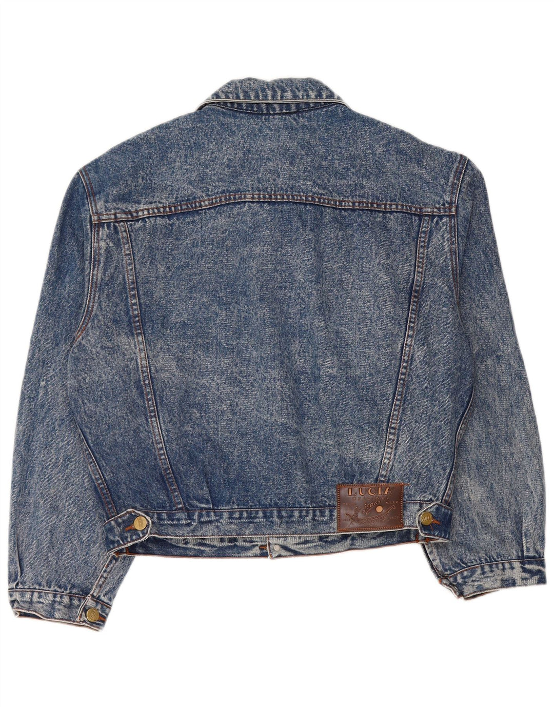 Giacca in denim grafico da uomo Lucia UK 36 piccolo cotone blu