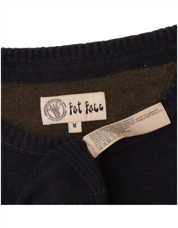 Maglione da uomo con scollo a barca Fat Face in cotone blu navy medio