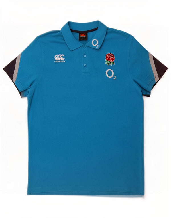 Polo grafica da uomo Canterbury XL blu a blocchi di colore