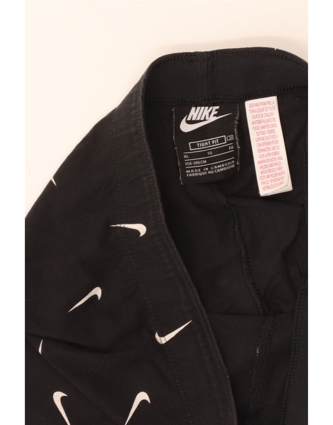 Leggings grafici aderenti NIKE per ragazze 13-14 anni XL cotone nero