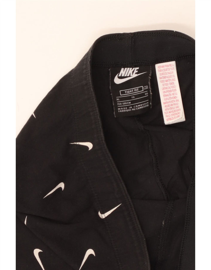 Leggings grafici aderenti NIKE per ragazze 13-14 anni XL cotone nero