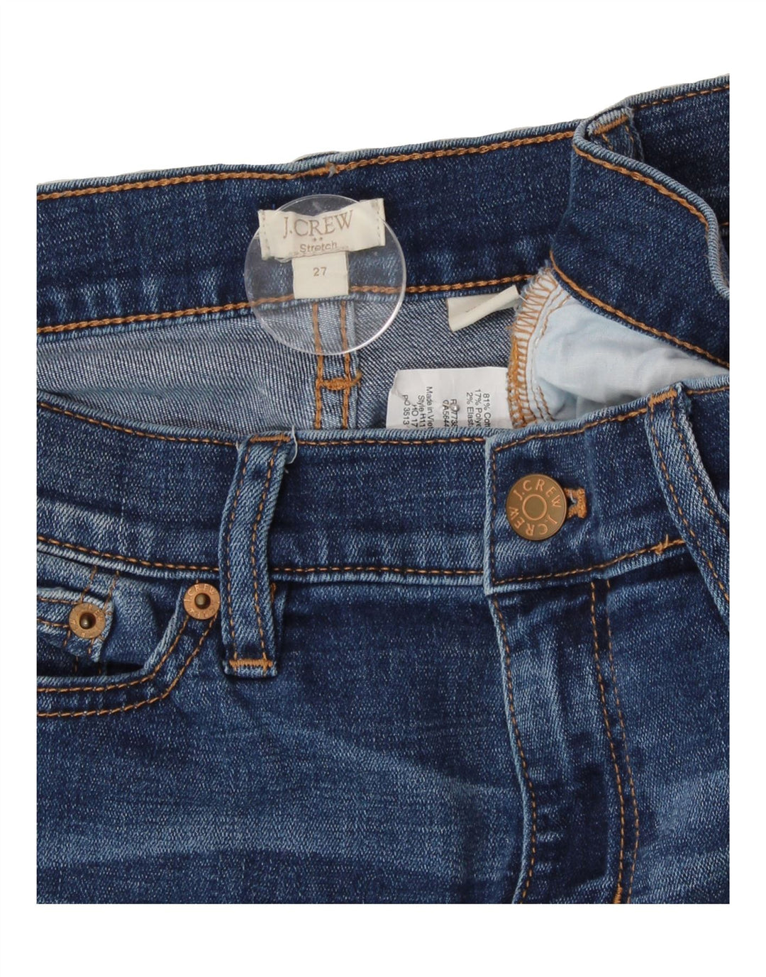 J. CREW Womens Distressed Slim Jeans W27 L30 Blue Cotton Vintage J. Crew and Second-Hand J. Crew from Messina Hembry 