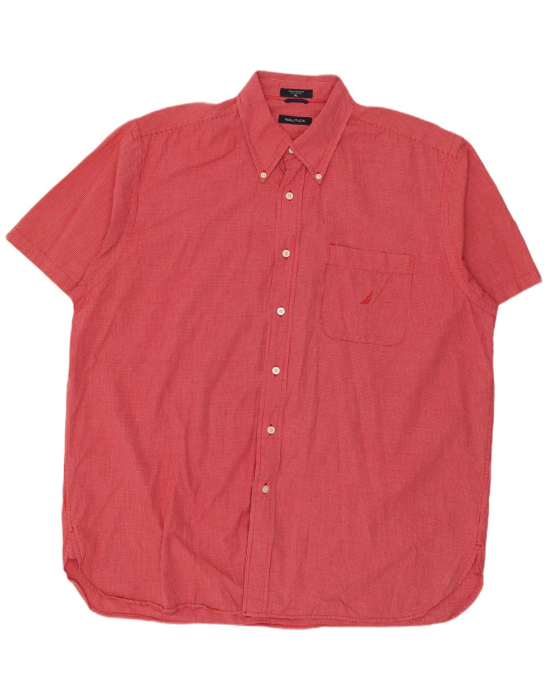 Camicia a maniche corte da uomo Nautica XL in cotone a quadri rossi