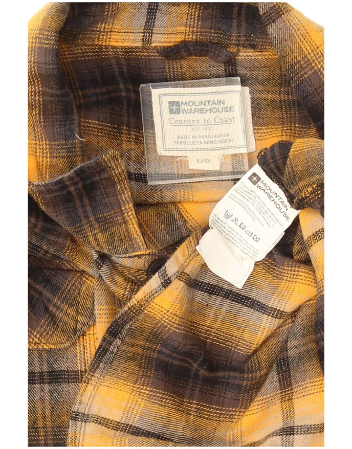 Camicia da uomo in flanella di Mountain Warehouse, cotone a quadri gialli grandi