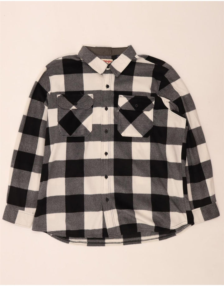 Camicia in pile da uomo Wrangler 2XL poliestere a quadretti nero
