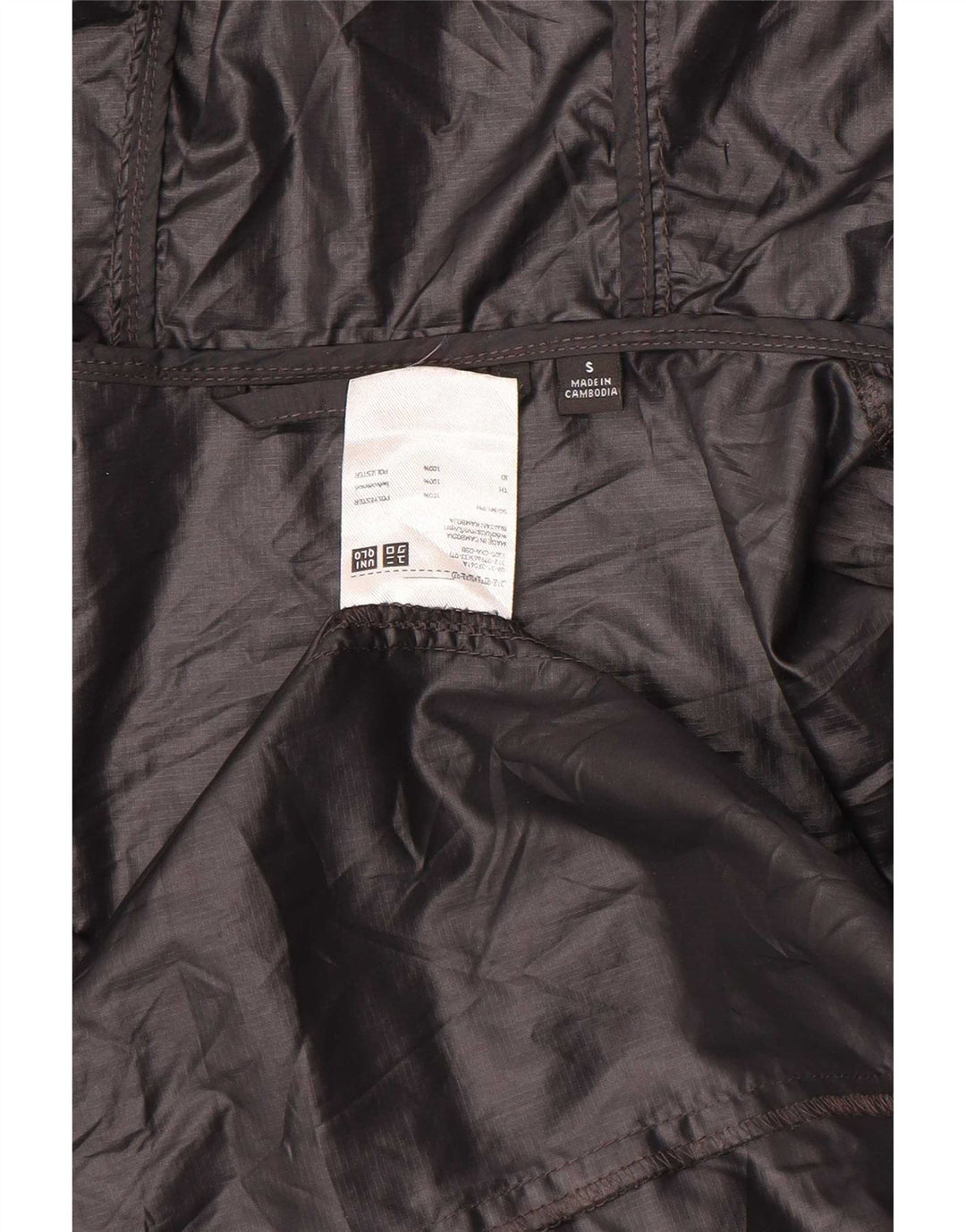 Giacca antipioggia con cappuccio da donna Uniqlo UK 10 Small Nero Poliestere