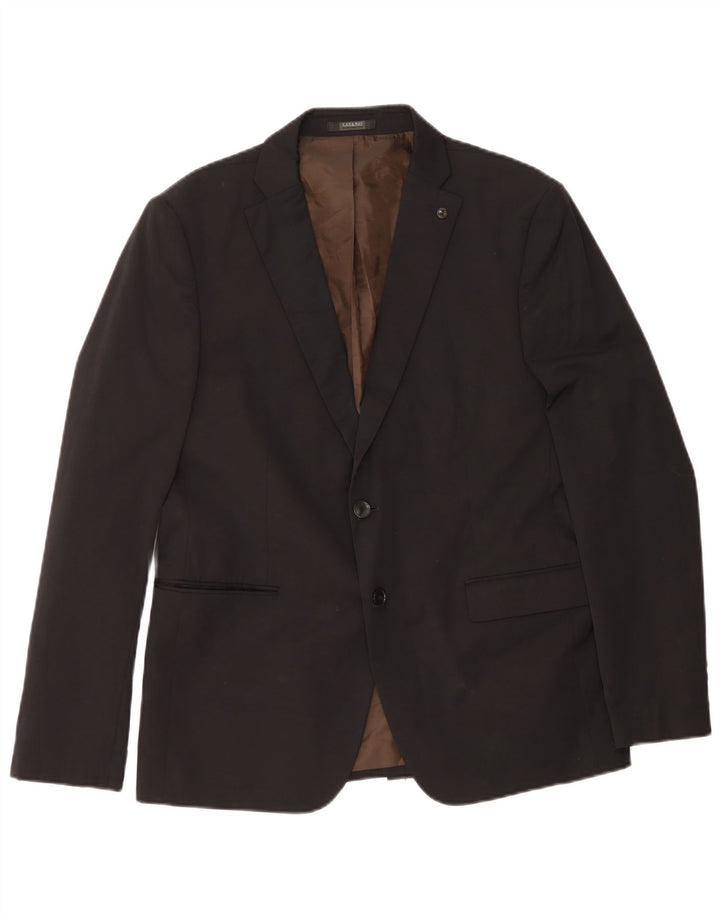Giacca blazer a 2 bottoni da uomo Zara EU 54 XL cotone nero