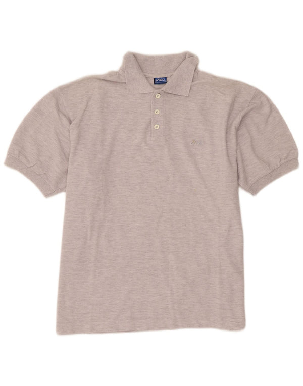 Polo Asics da uomo XL in cotone chiazzato grigio
