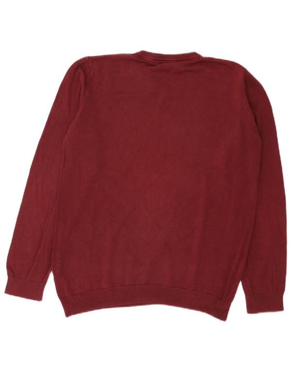 Maglione Marks & Spencer da ragazzo con scollo a V 15-16 anni in cotone bordeaux