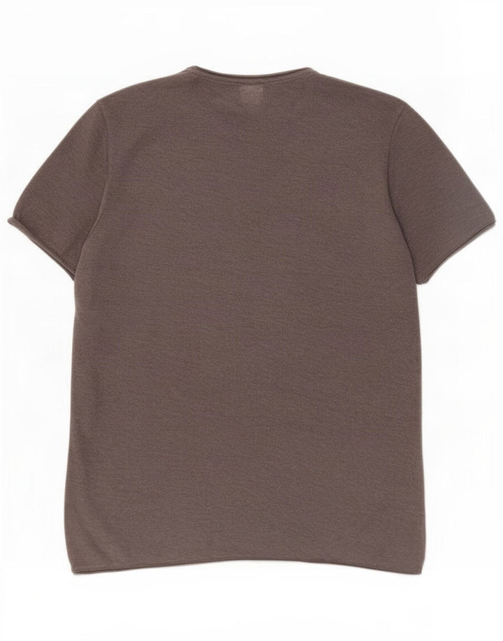 T-shirt Zara da uomo Top Large in cotone grigio