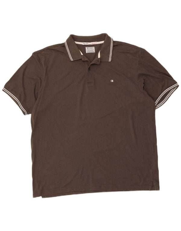 Polo da uomo Easy Fit CHAMPION 3XL in cotone marrone