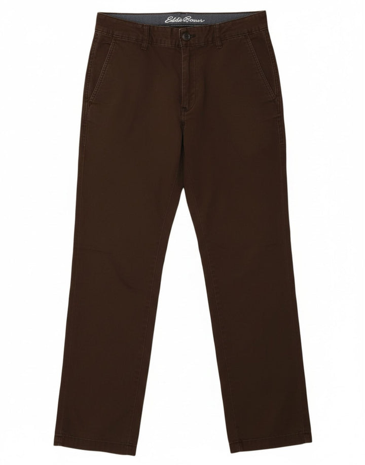 Pantaloni chino dritti da donna Eddie Bauer US 6 medi W32 L30 cotone marrone