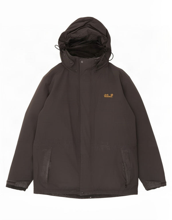 Giacca a vento con cappuccio da uomo Jack Wolfskin UK 40/42 Large Grigio Poliammide