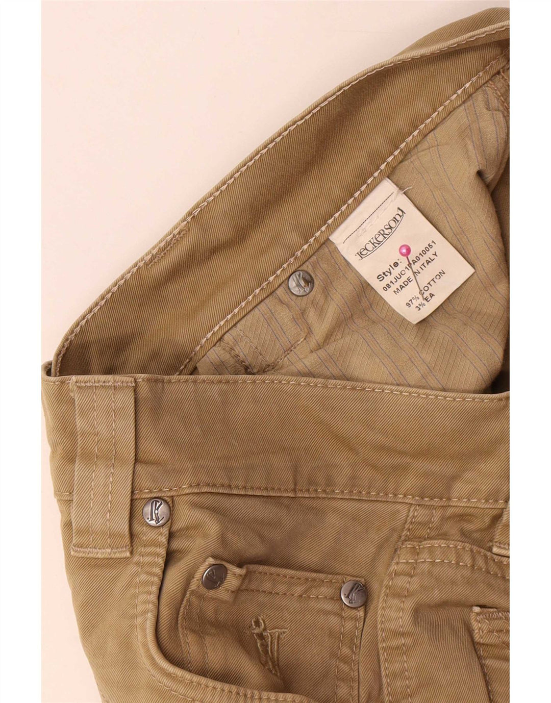Jeans dritti da uomo Jeckerson W30 L29 cotone beige