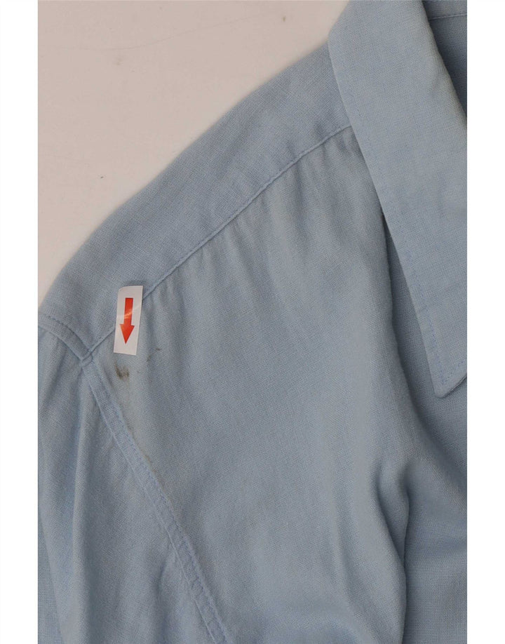 Camicia a maniche corte da uomo Lee XL in cotone blu