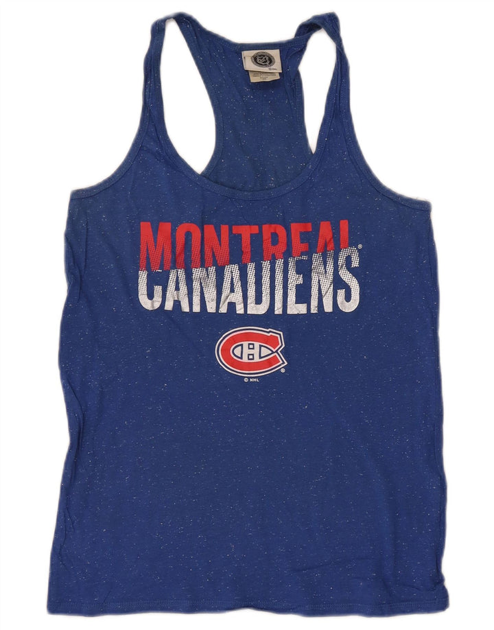 Canotta grafica da donna NHL Montreal Canadiens UK 10 piccola blu chiazzata