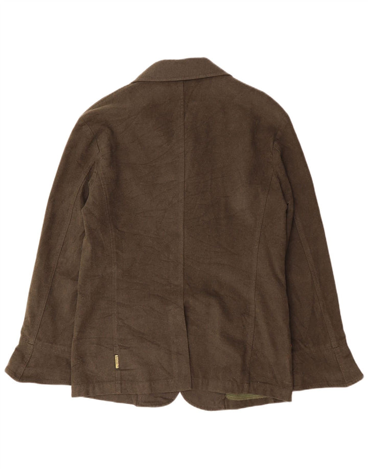 ARMANI JEANS Giacca blazer da uomo a 2 bottoni IT 52 Large in cotone kaki