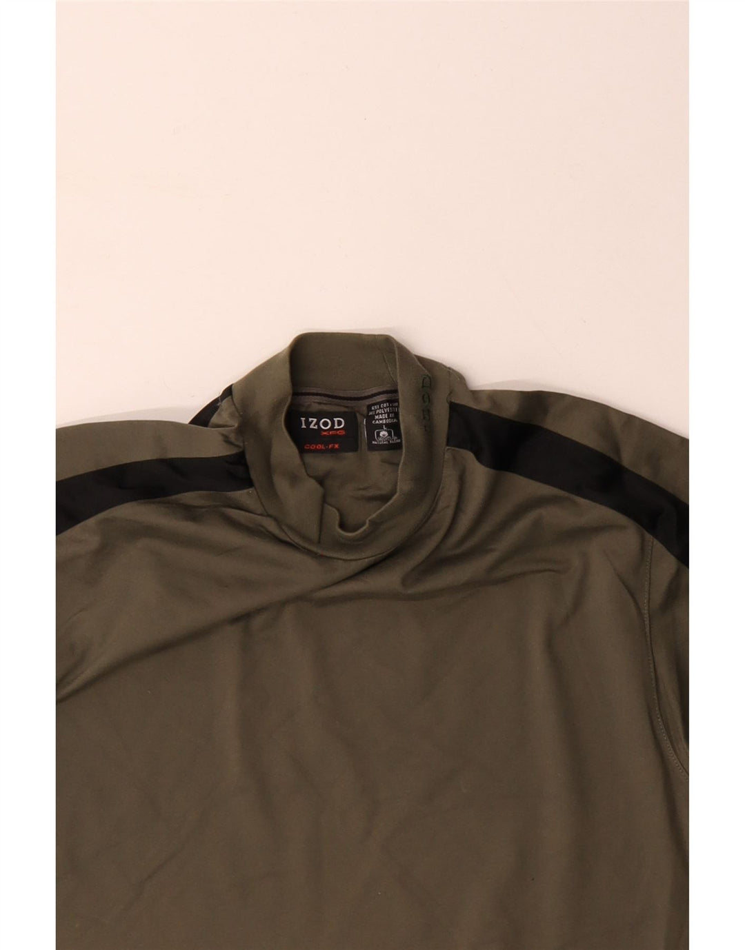 T-shirt da uomo IZOD Top grande in cotone color block kaki