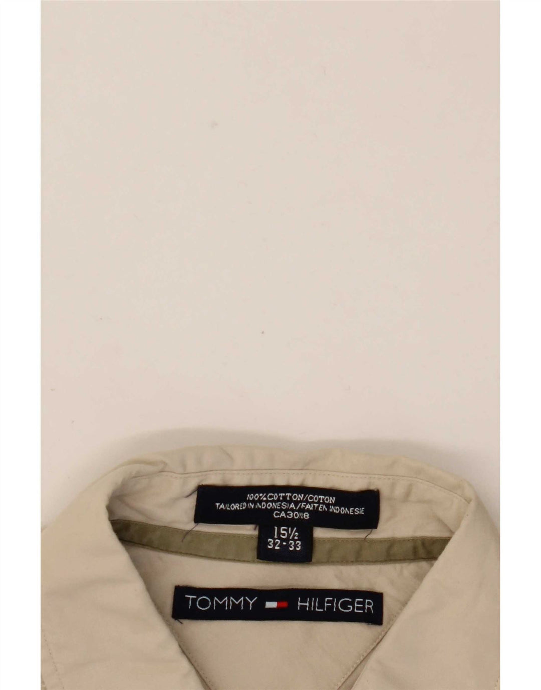 Camicia da uomo Tommy Hilfiger taglia 15 1/2 cotone beige medio
