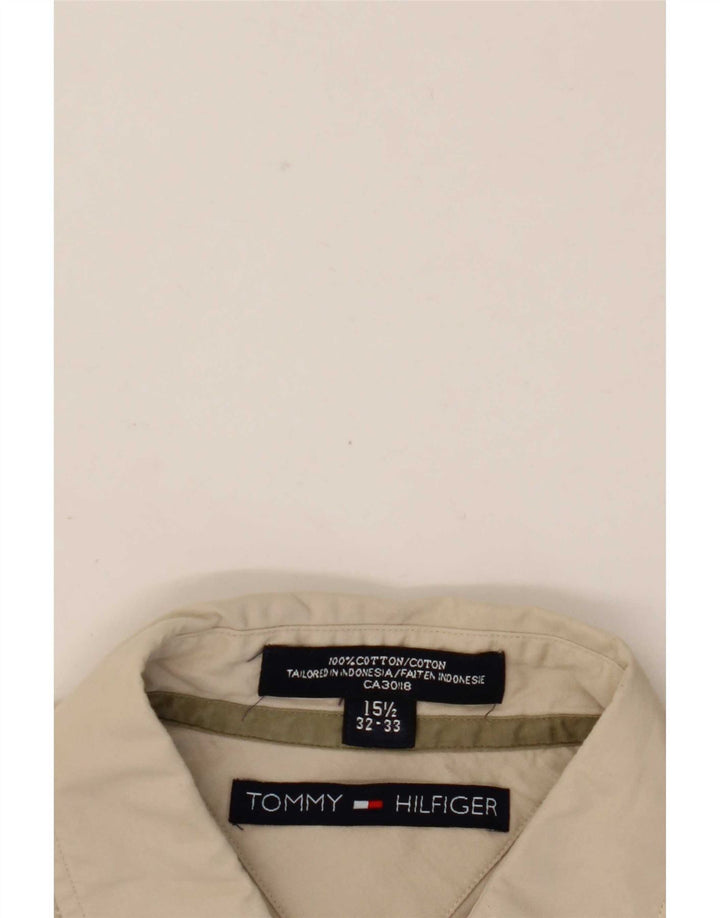 Camicia da uomo Tommy Hilfiger taglia 15 1/2 cotone beige medio
