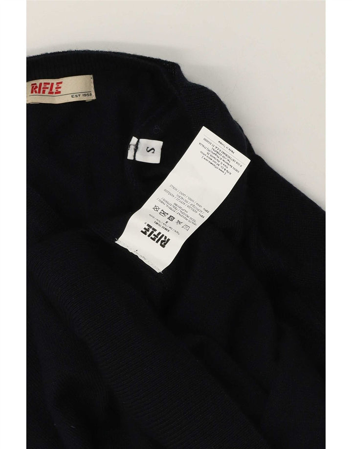 Maglione da uomo con scollo a V Rifle piccolo in acrilico blu navy