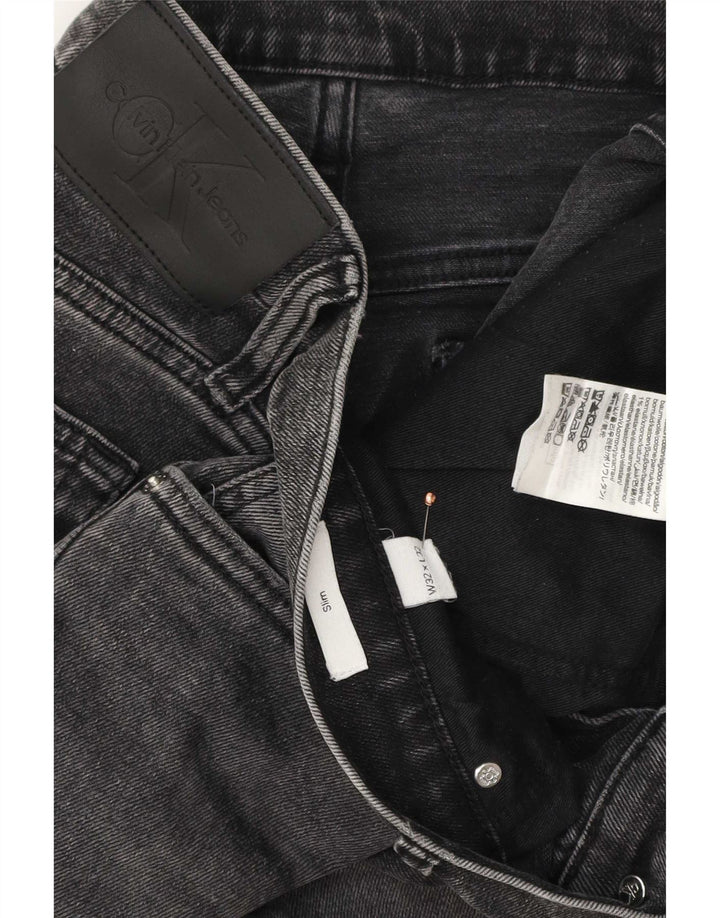 Jeans slim da uomo Calvin Klein W32 L32 cotone grigio