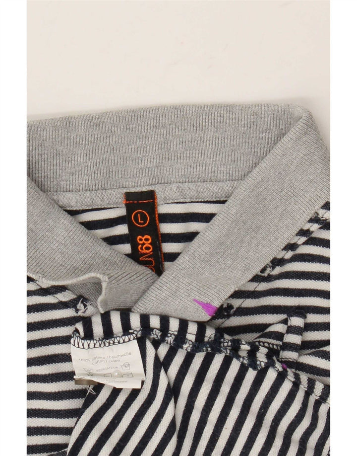 Polo da uomo Sun68 grande cotone gessato grigio