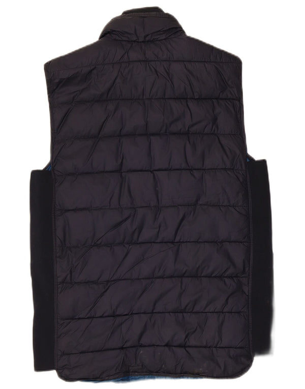 Zara Mens Padded Gilet UK 38 Medium Navy Blue Polyester
