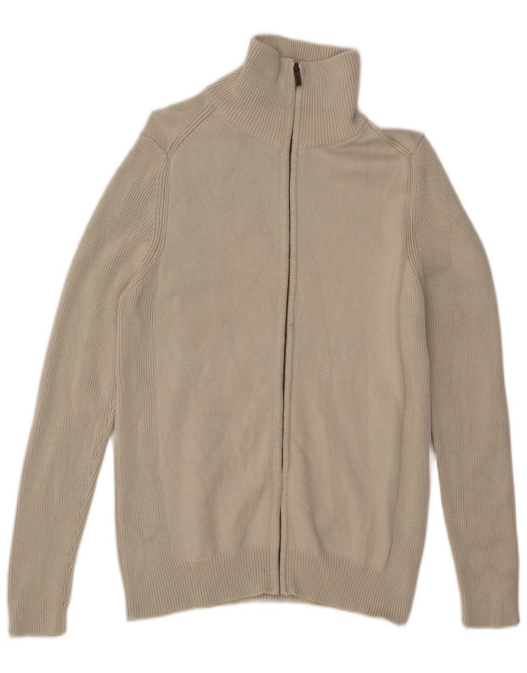 Maglione cardigan da uomo Zara XL in cotone bianco sporco
