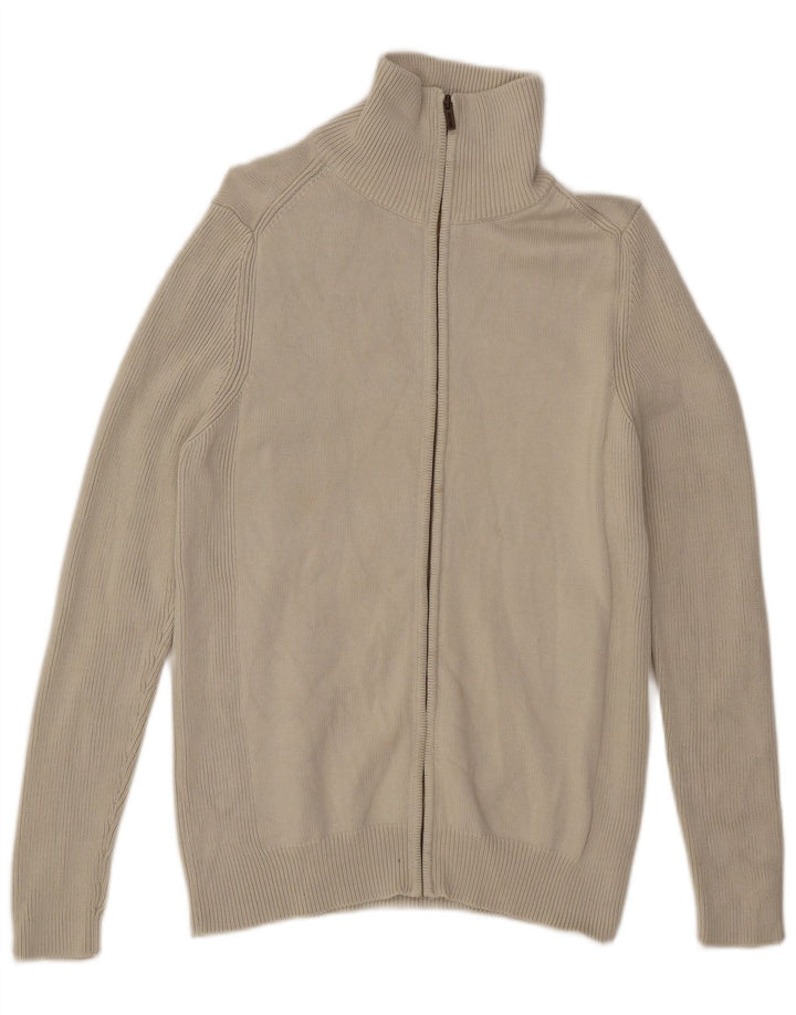 Maglione cardigan da uomo Zara XL in cotone bianco sporco