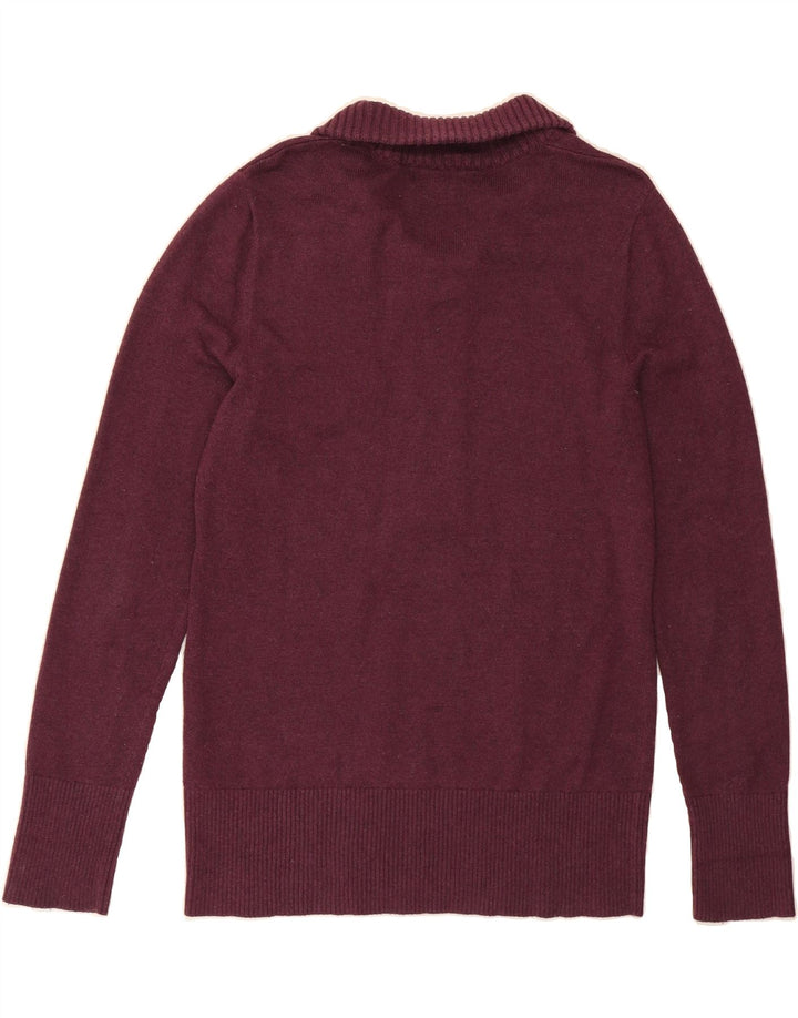 EDDIE BAUER Womens Button Neck Jumper Sweater UK 16 Large Purple Cotton Vintage Eddie Bauer and Second-Hand Eddie Bauer from Messina Hembry 