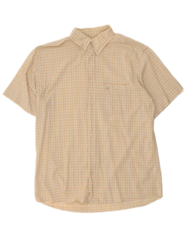 Camicia a maniche corte da uomo Camel Active a quadri beige grandi