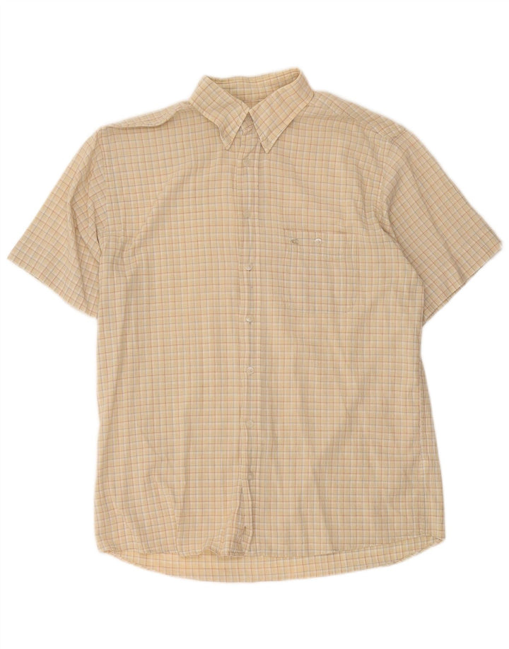 Camicia a maniche corte da uomo Camel Active a quadri beige grandi