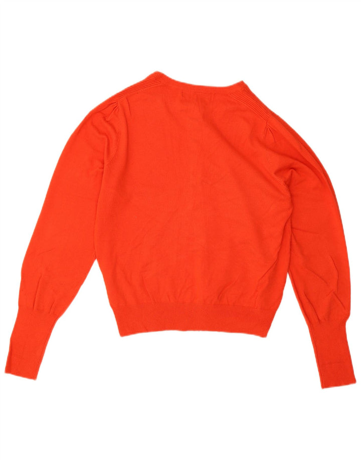 Maglione cardigan da donna Marks & Spencer UK 12 Viscosa arancione medio