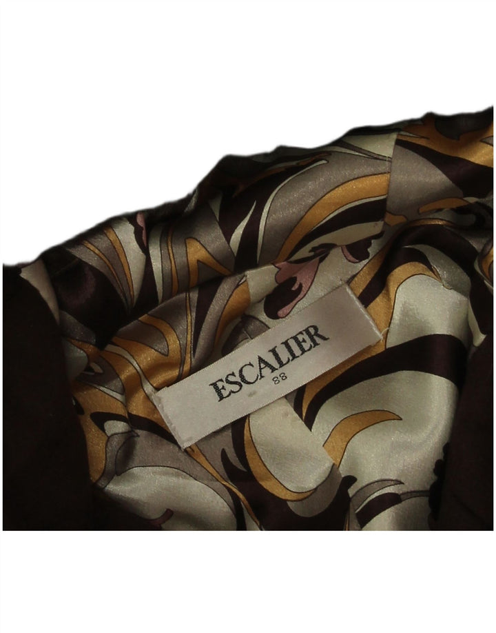 Soprabito con cappuccio da donna Escalier UK 14 Patchwork marrone medio