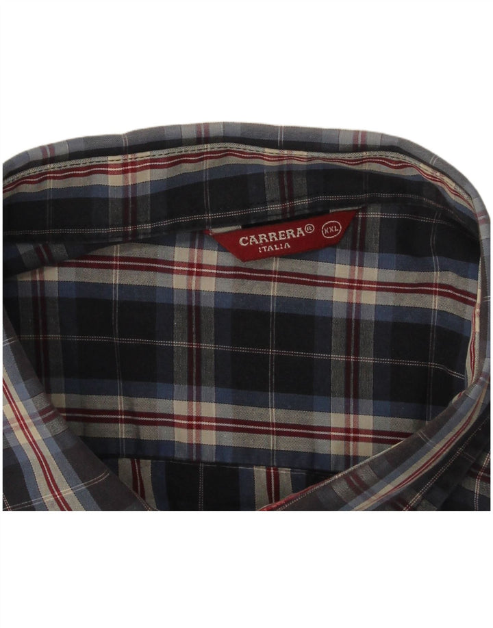 Camicia da uomo Carrera 2XL a quadri blu navy