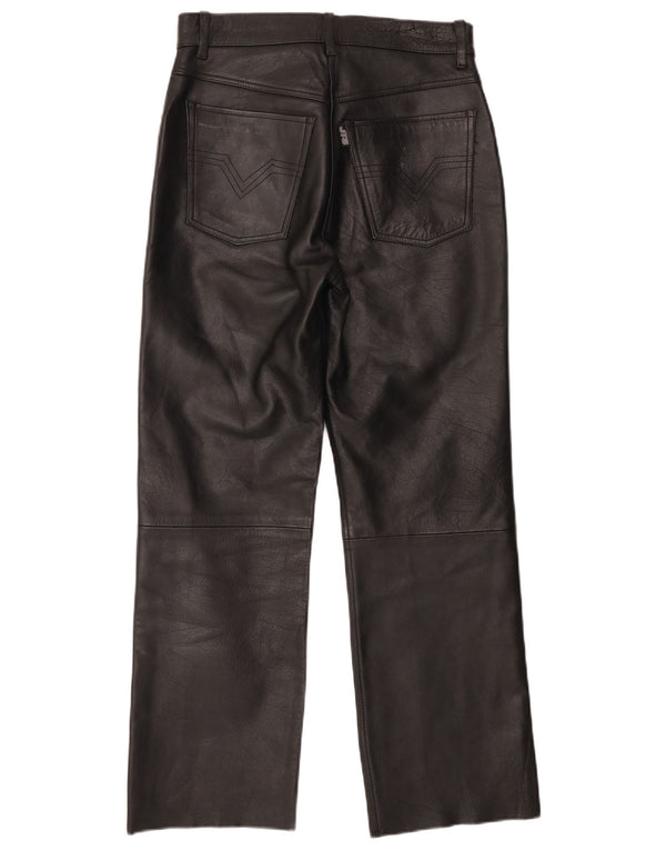 Pantaloni da motociclista dritti in pelle da donna JTS UK 12 medi W30 L28 neri
