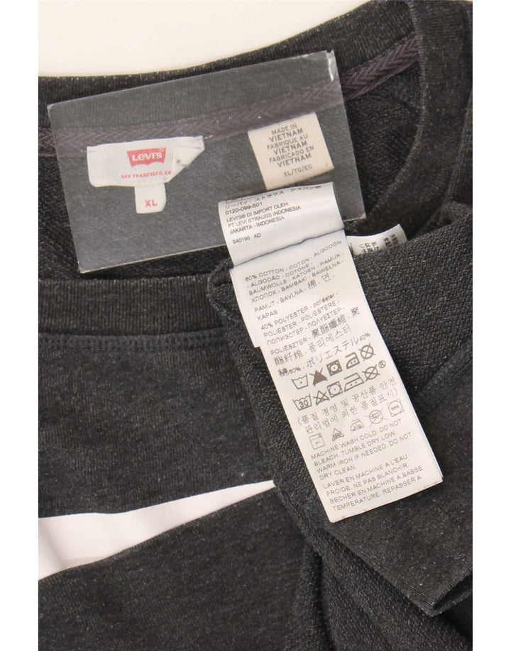 Felpa grafica da donna Levi's UK 18 XL cotone grigio