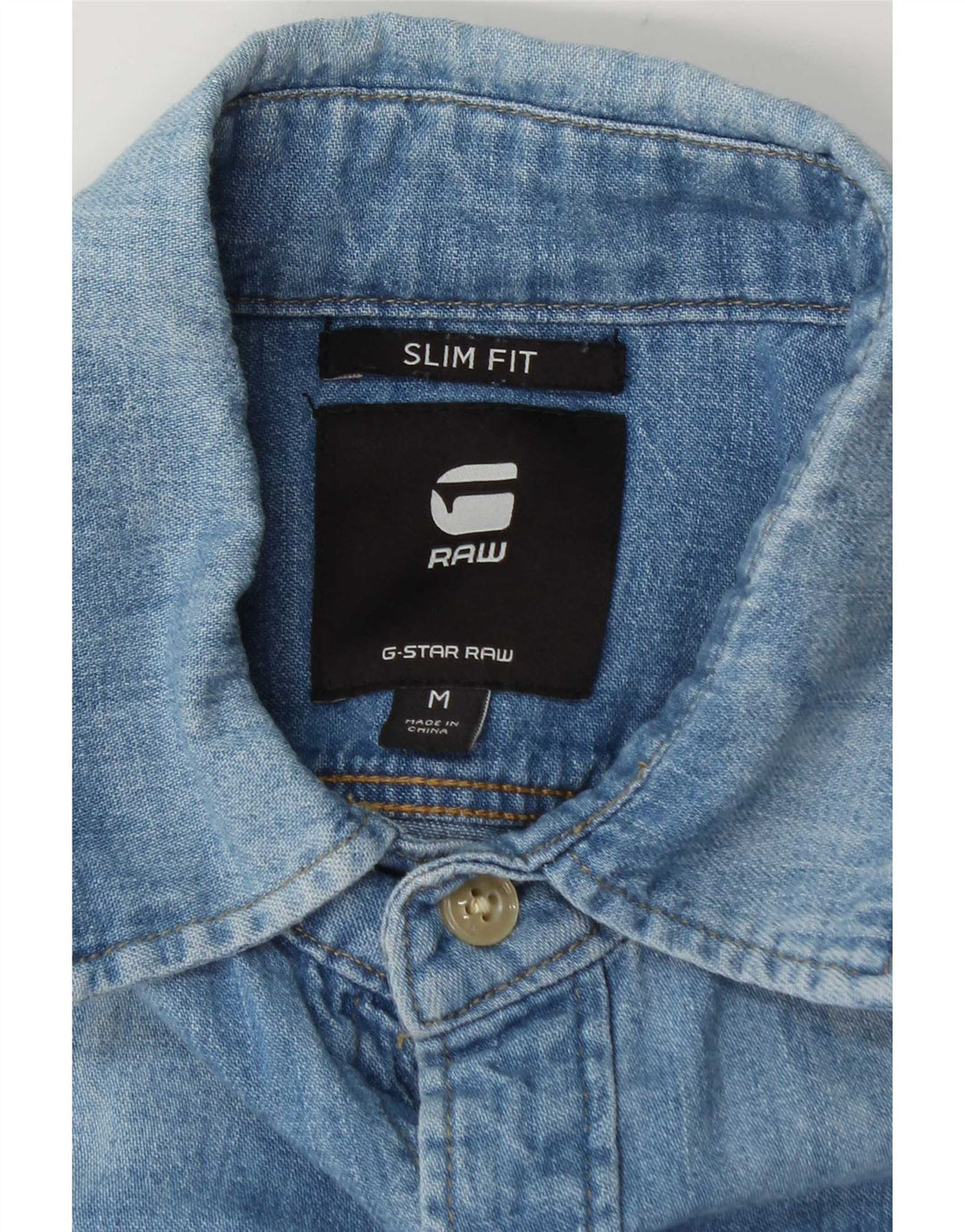 Camicia in denim slim fit da uomo G-Star blu medio