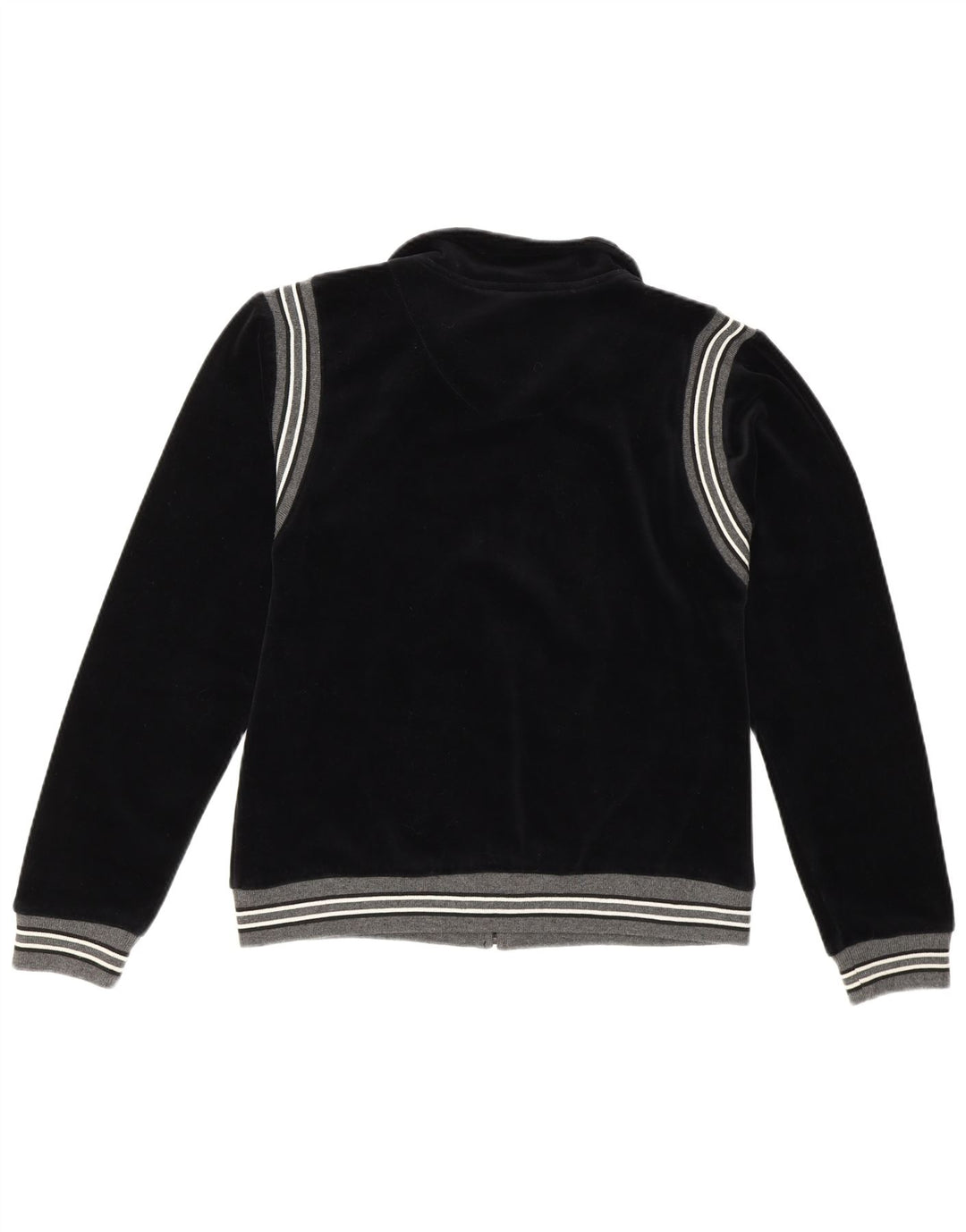Giacca da ginnastica vintage da donna EU 36/38 piccola in cotone a righe nere