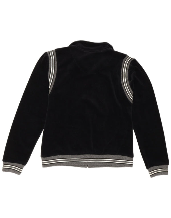 Giacca da ginnastica vintage da donna EU 36/38 piccola in cotone a righe nere