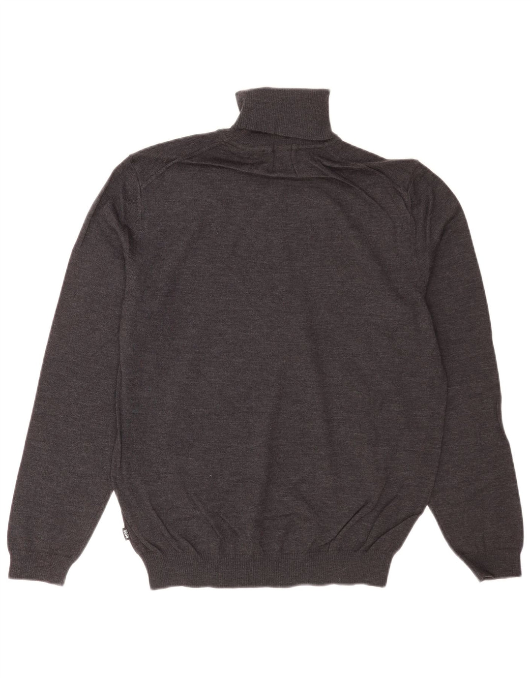 Hugo Boss Maglione da uomo con vestibilità regolare e collo alto, in lana vergine grigio medio