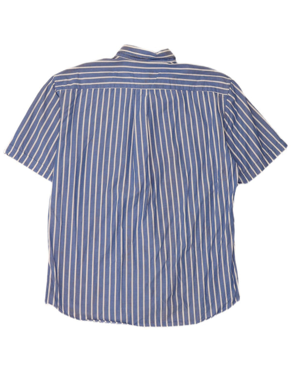 Camicia da uomo a maniche corte Navigare, in cotone a righe larghe blu
