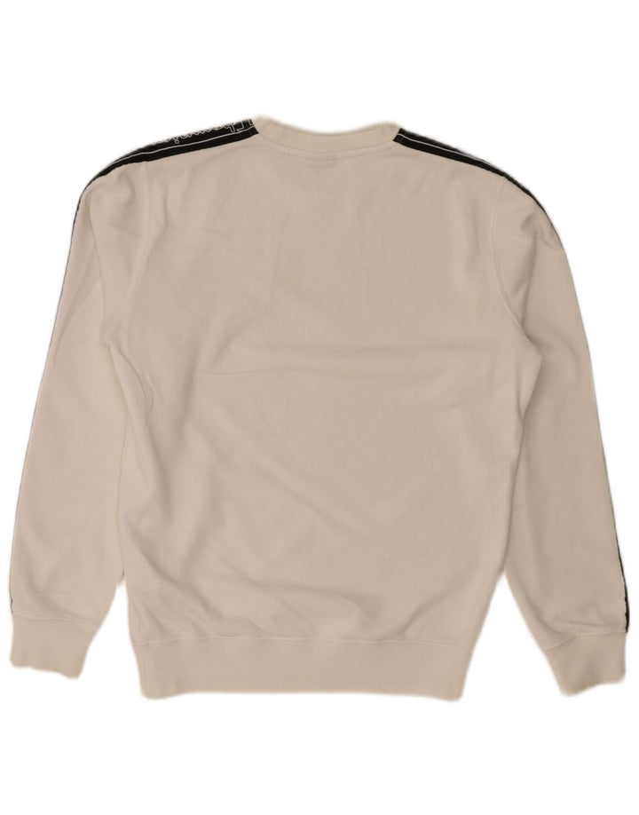 Felpa grafica da uomo Champion, maglione piccolo, cotone color block bianco