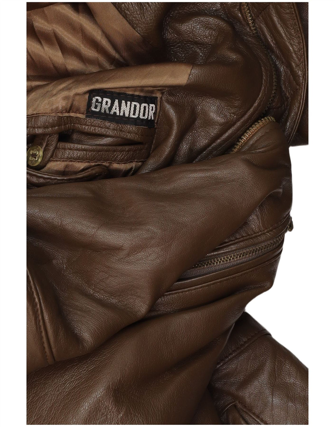 Cappotto in pelle da uomo VINTAGE UK 38 Marrone medio