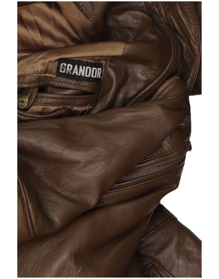 Cappotto in pelle da uomo VINTAGE UK 38 Marrone medio